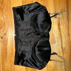 chain sleeve crop top